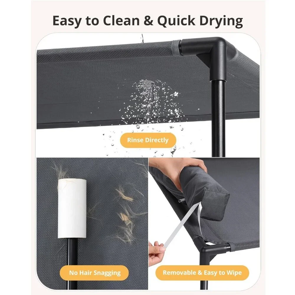 Cooling Elevated Dog Bed, 26.8x34 Raised Dog Bed with Removable Bolster Cushion - Picture 4 of 7